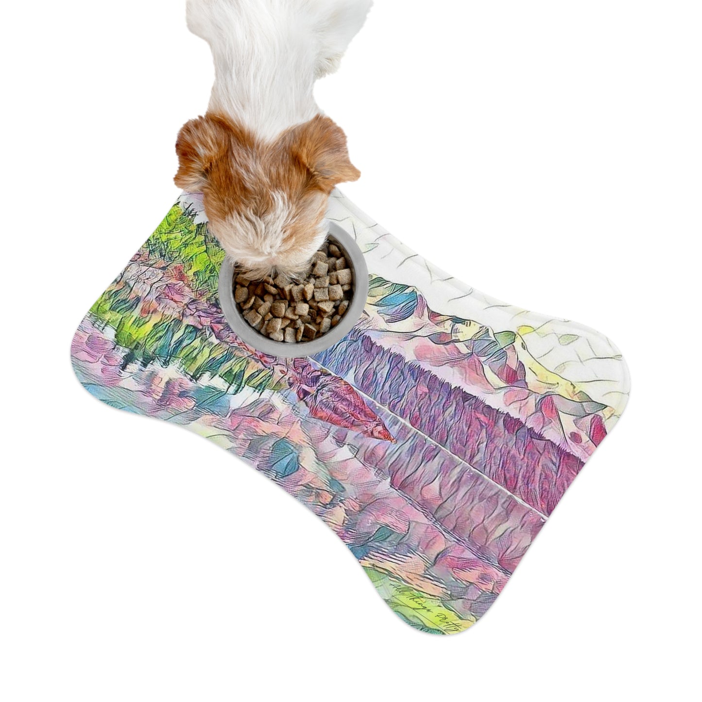 Pet Feeding Mats Oceans & Mountains