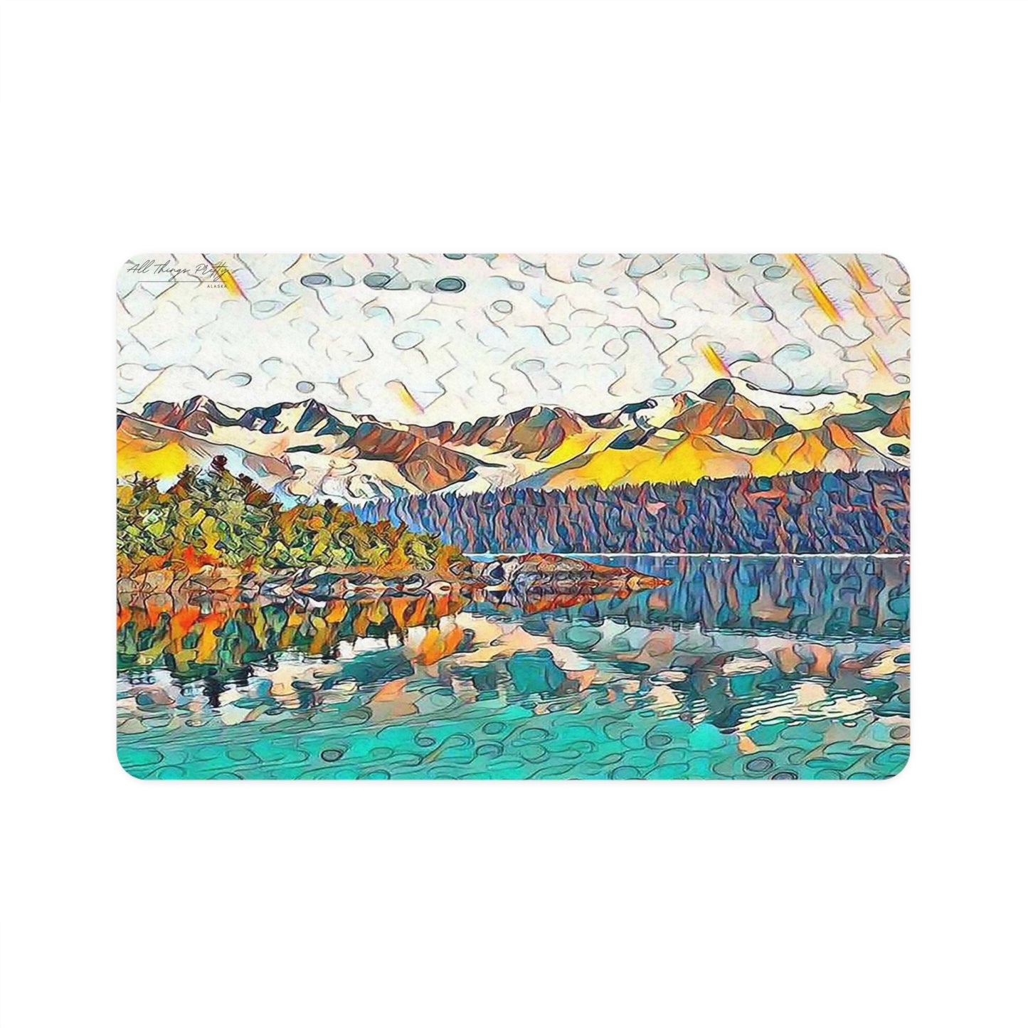 Pet Food Mat (12x18) Autumn Oceans & Mountains