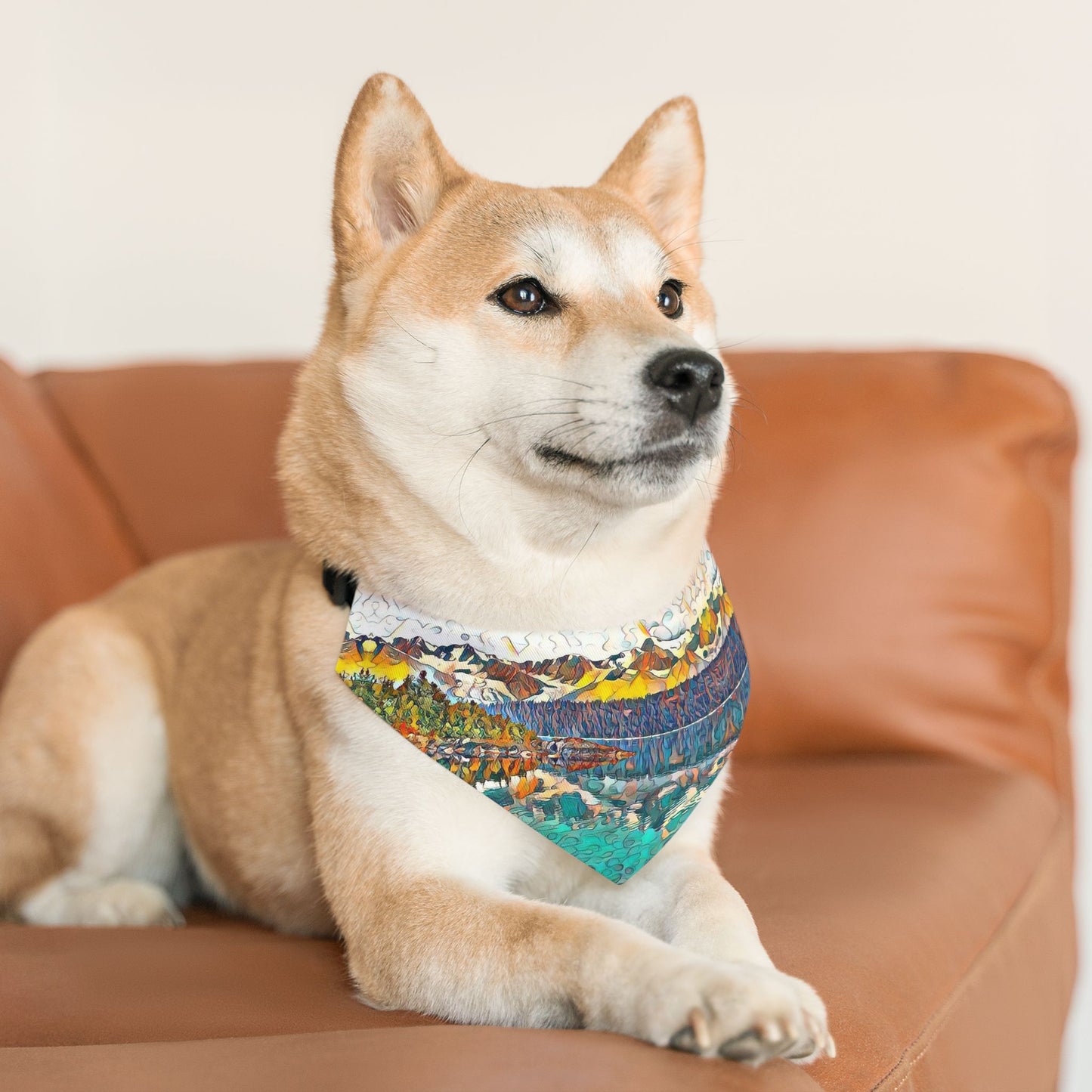 Pet Bandana Collar Autumn Oceans & Mtns