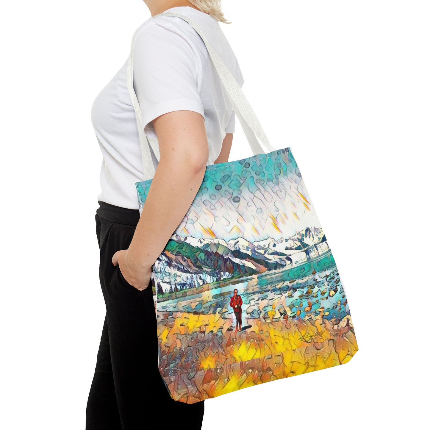 Tote Bag — Alaska Glacier Beach Stroll Abstract Tote