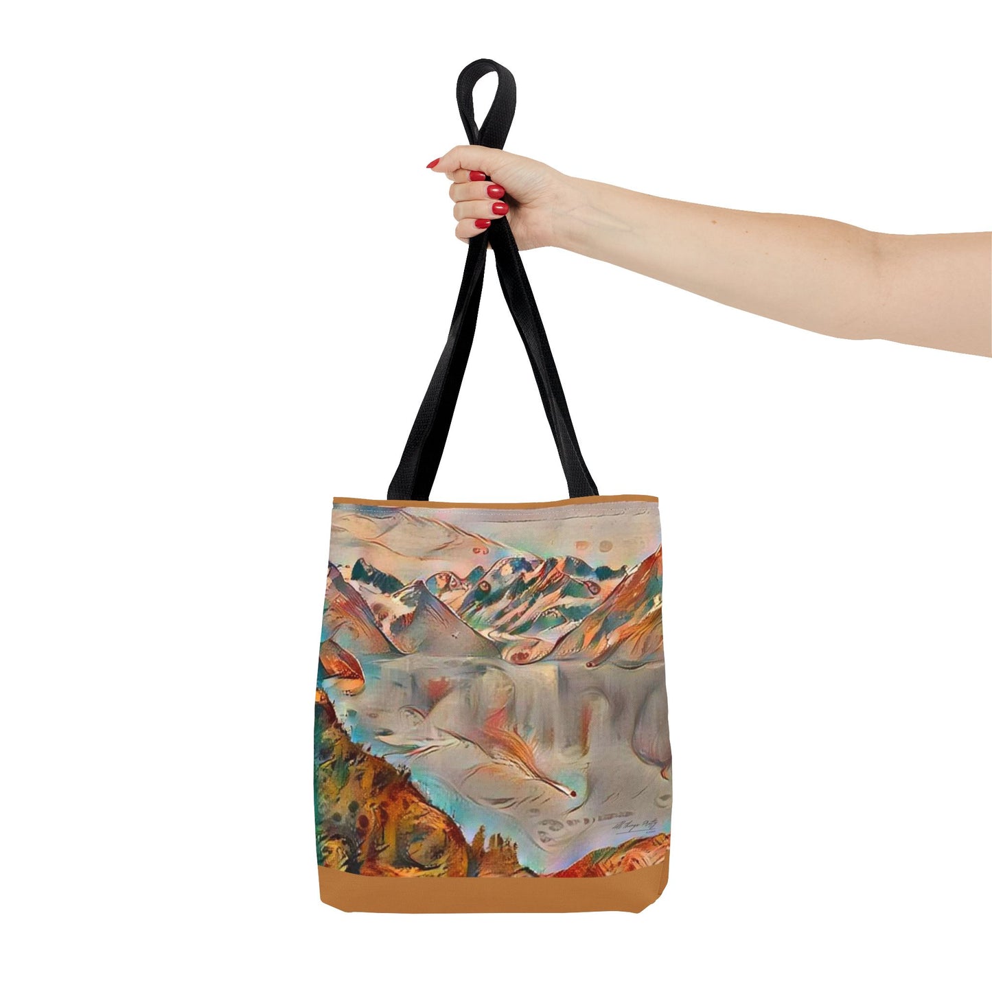 Mountain Glacier Abstract Boho Rustic Landscape Art Tote Bag