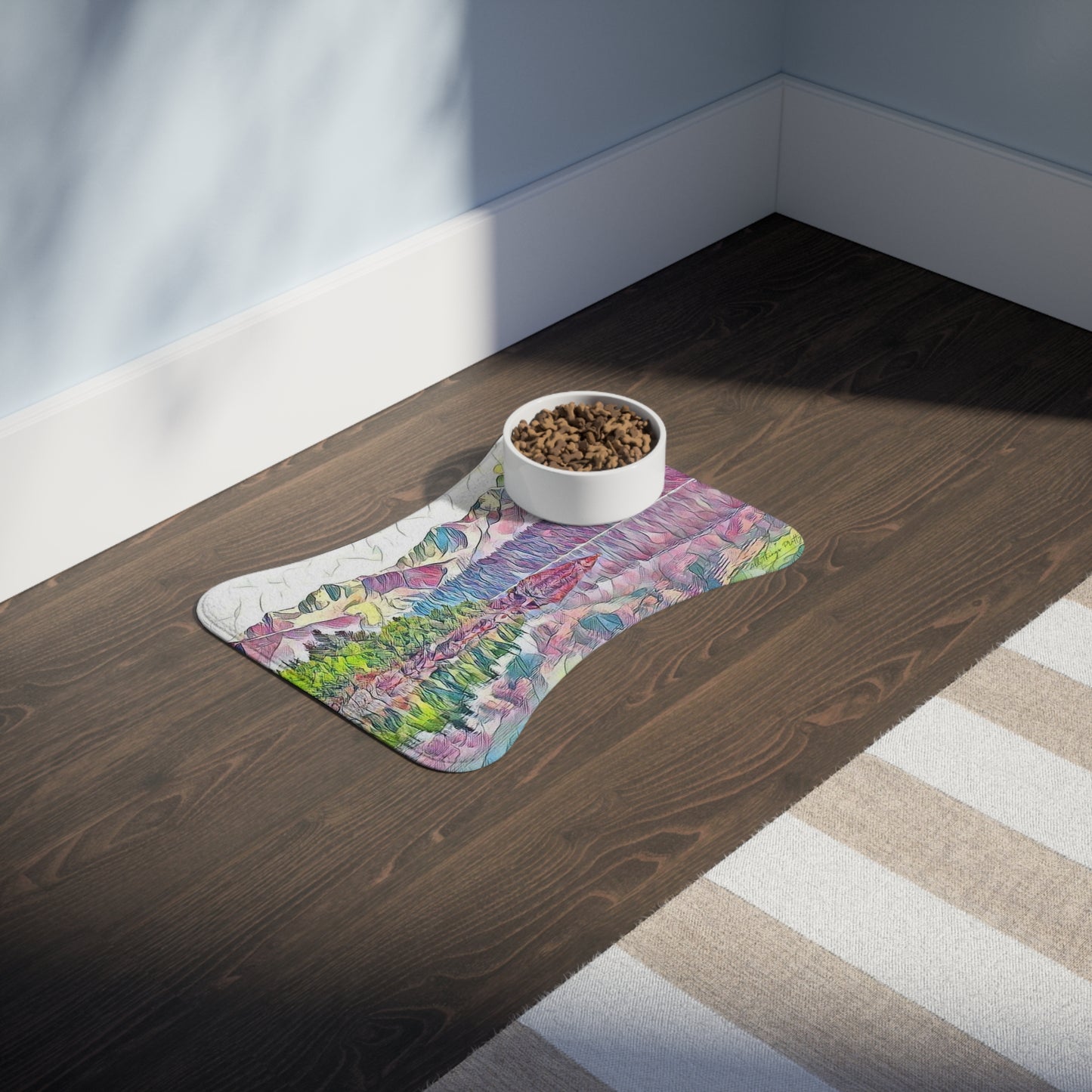 Pet Feeding Mats Oceans & Mountains