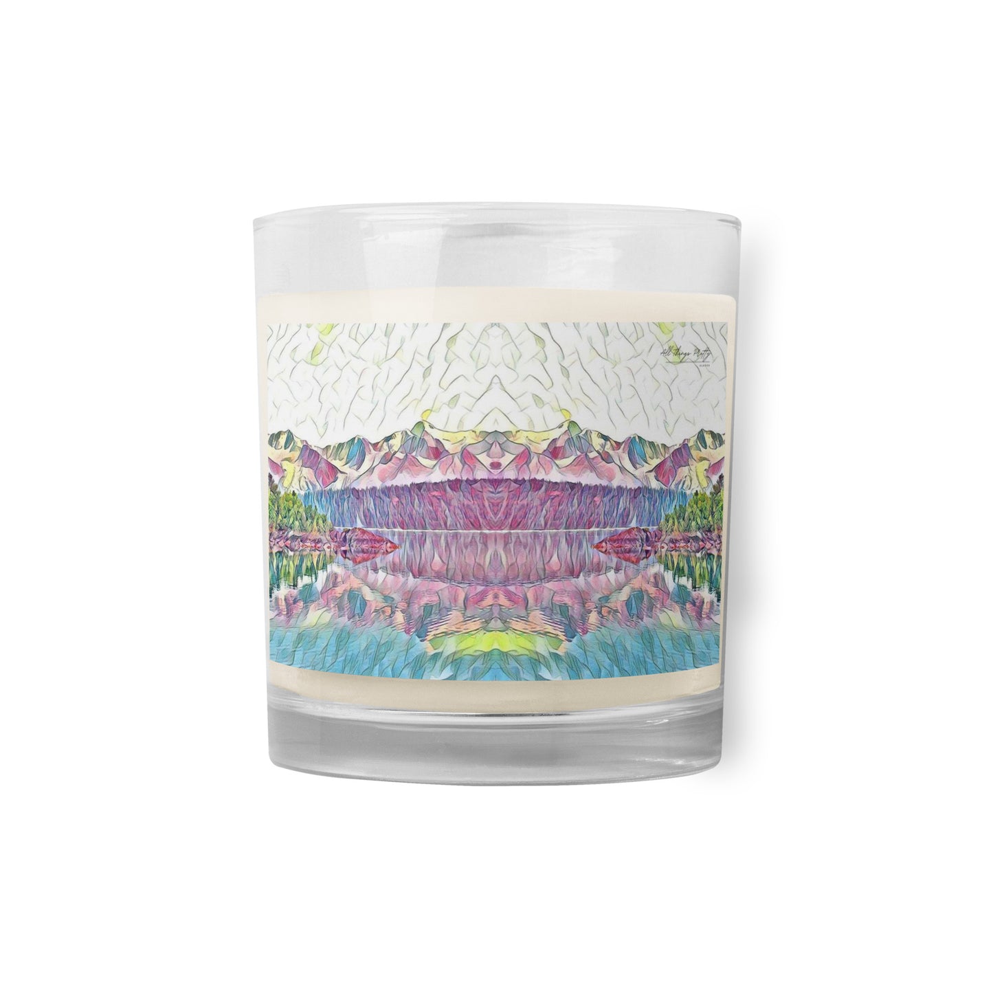 Glass jar soy wax candle Oceans & Mtns