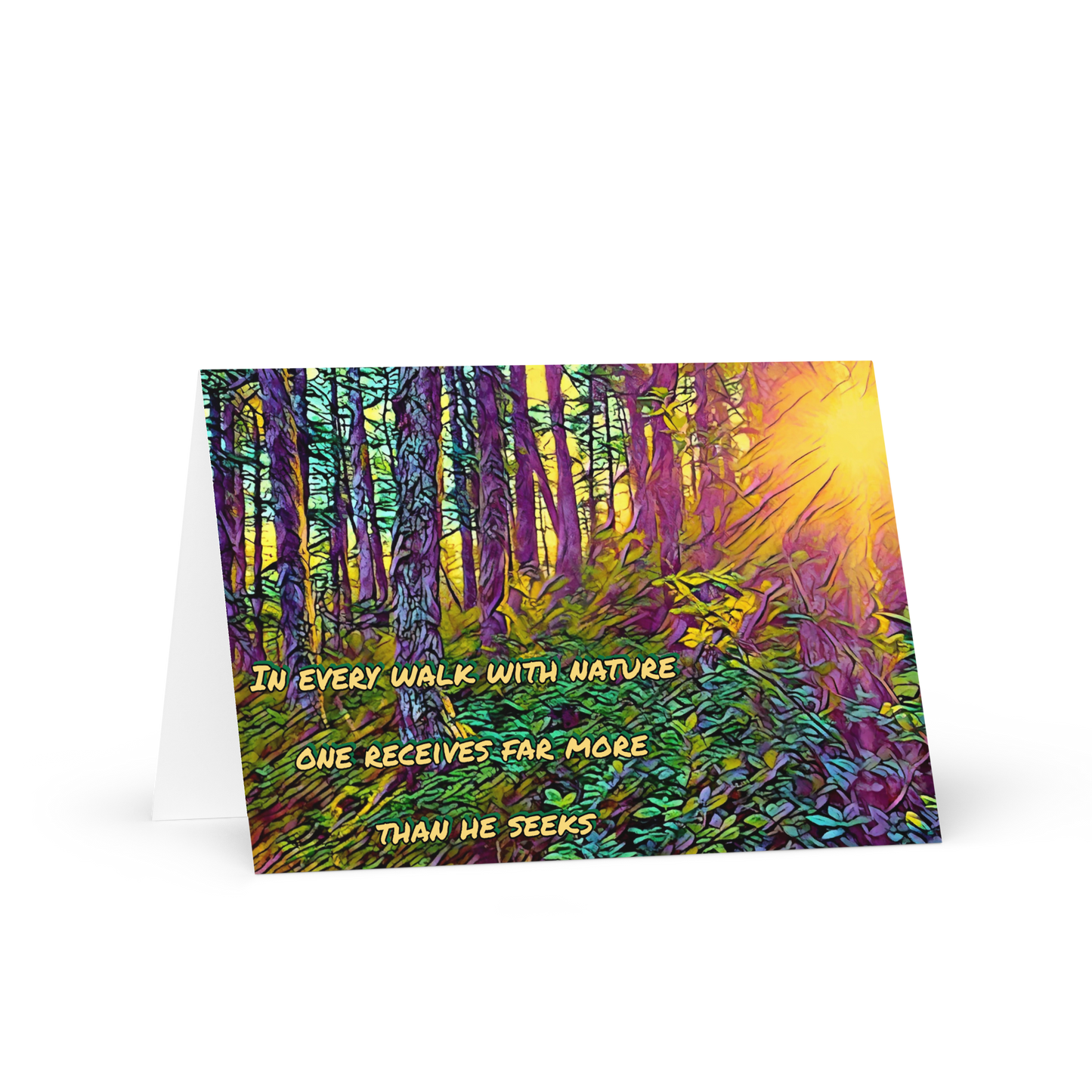 In every walk with nature one receives far more than he seeks" Greeting card