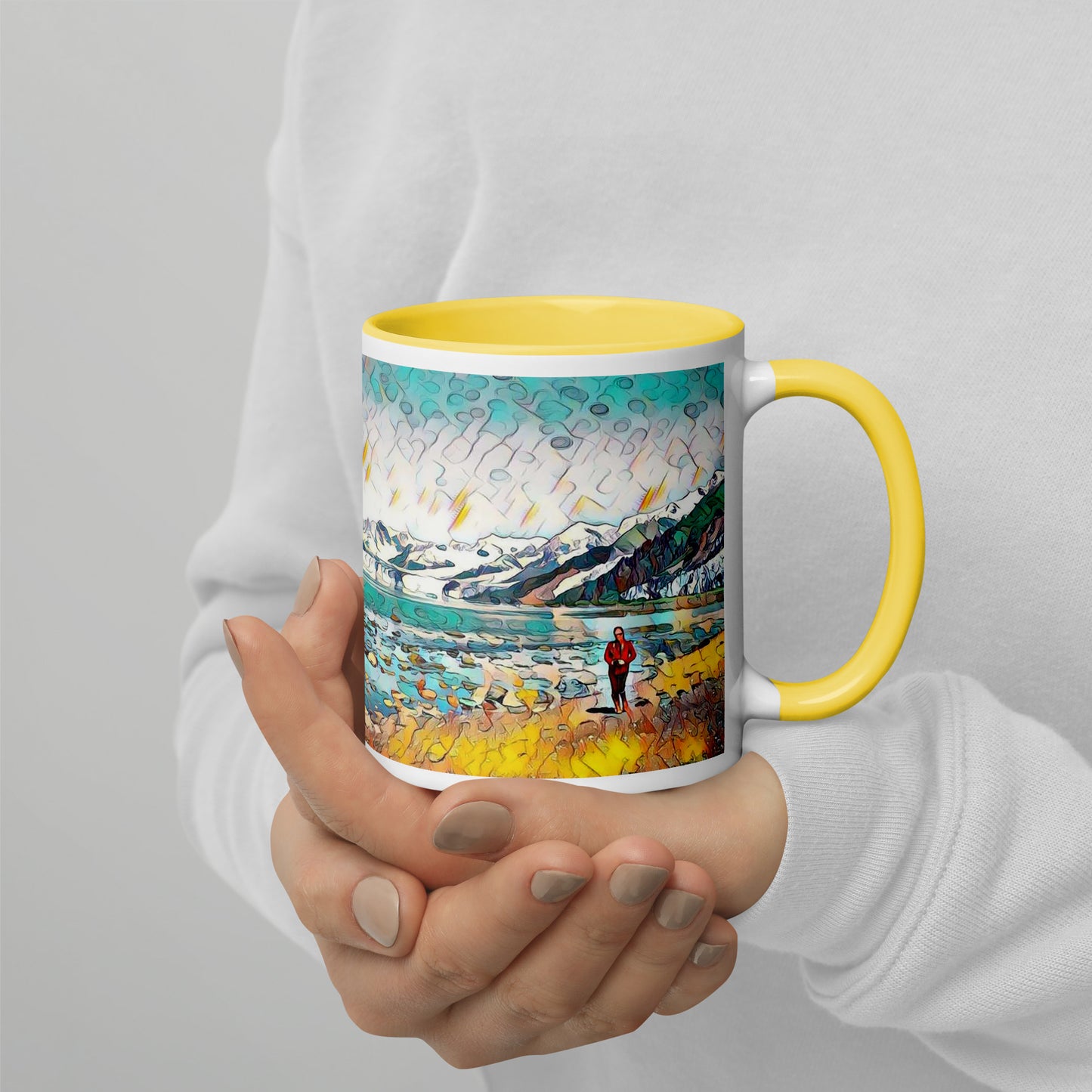 Mug with Color Inside, Beach Stroll