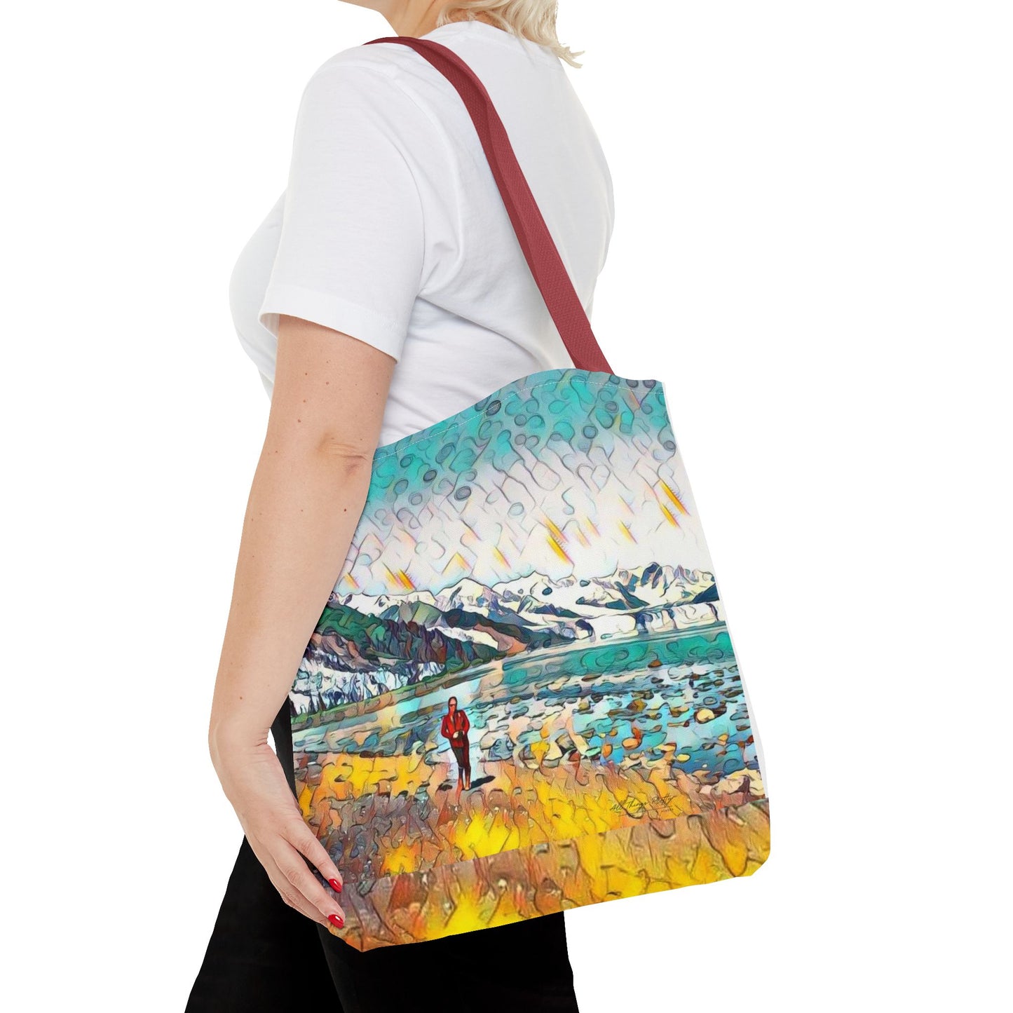 Tote Bag — Alaska Glacier Beach Stroll Abstract Tote