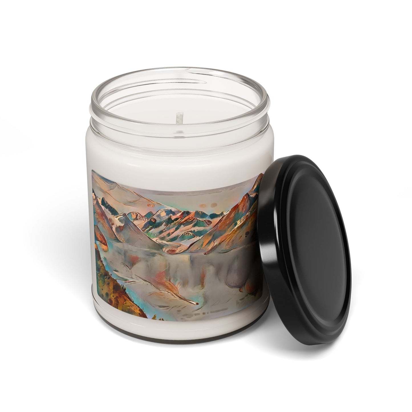 Scented Soy Candle, 9oz -- Abstract Glacier Mountain Scene