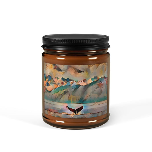 Amber Jar Soy Scented Candle — Abstract Whale Boho Rustic Wilderness