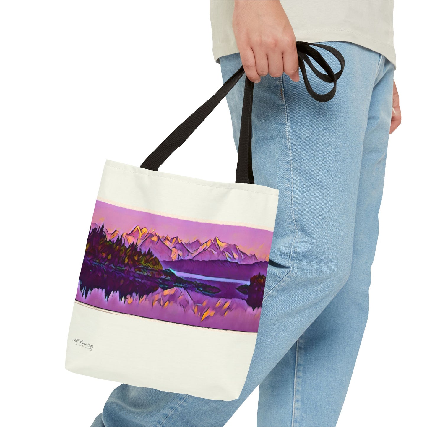 Mountain Glacier Reflection Abstract Wilderness Art Tote Bag