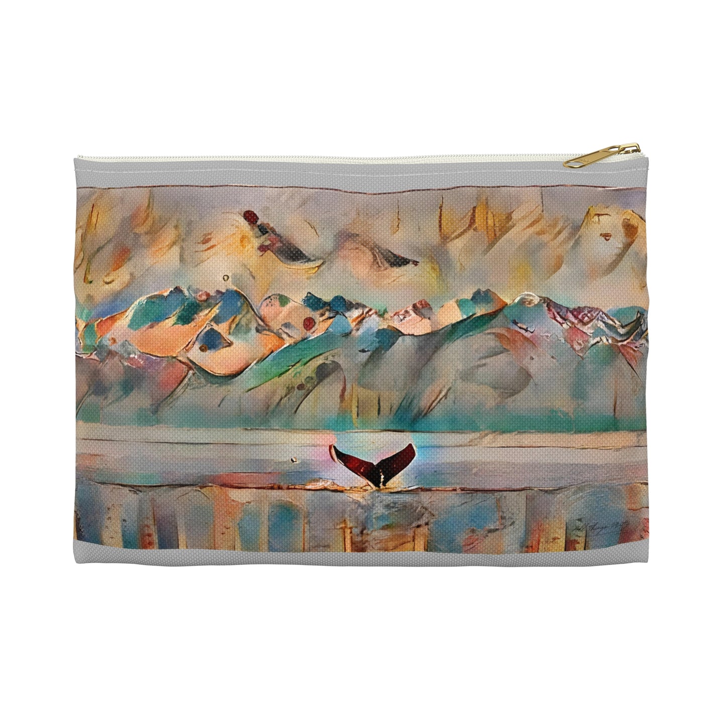 Whimsical Whale Tail Abstract Accessory Pouch Bag