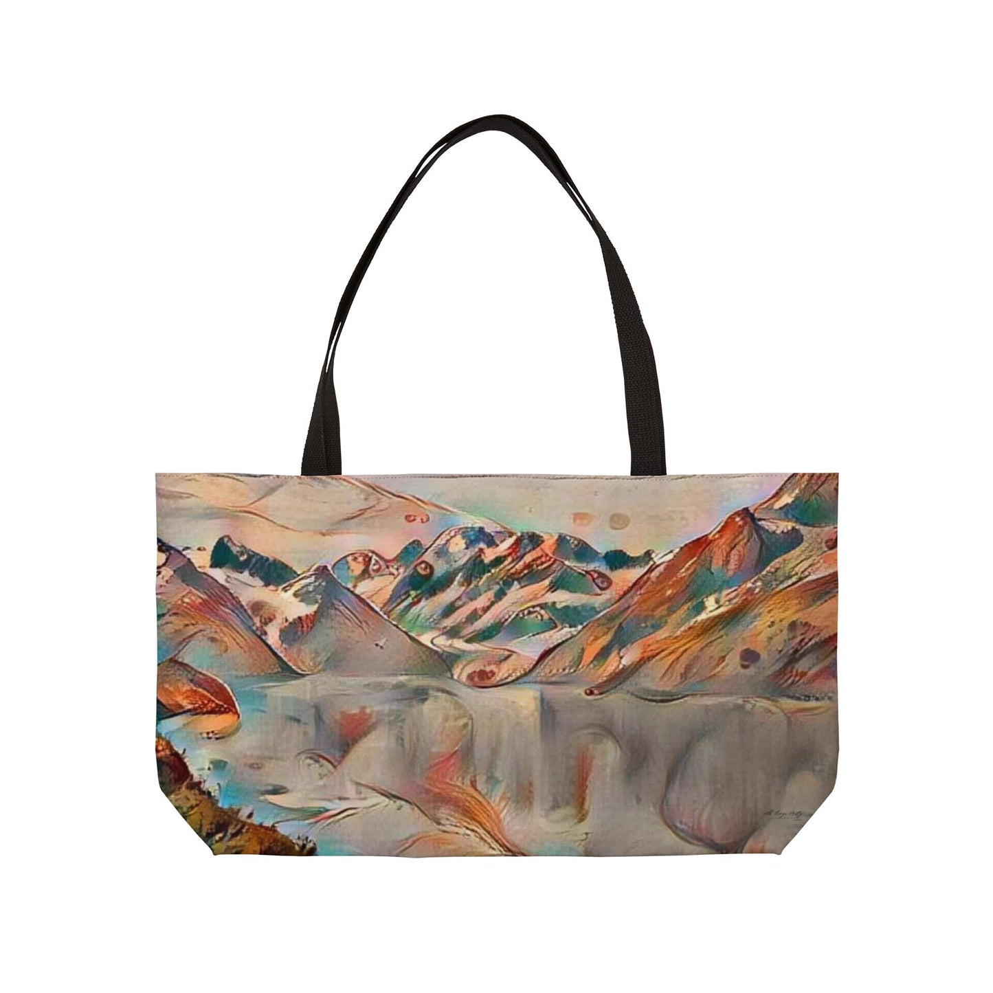 Mountain Glacier Reflection Print Travel Large Tote - Abstract Nature Art