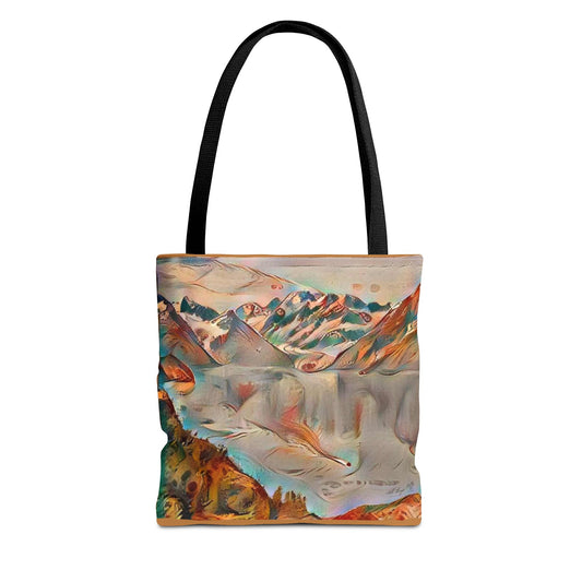 Mountain Glacier Abstract Boho Rustic Landscape Art Tote Bag