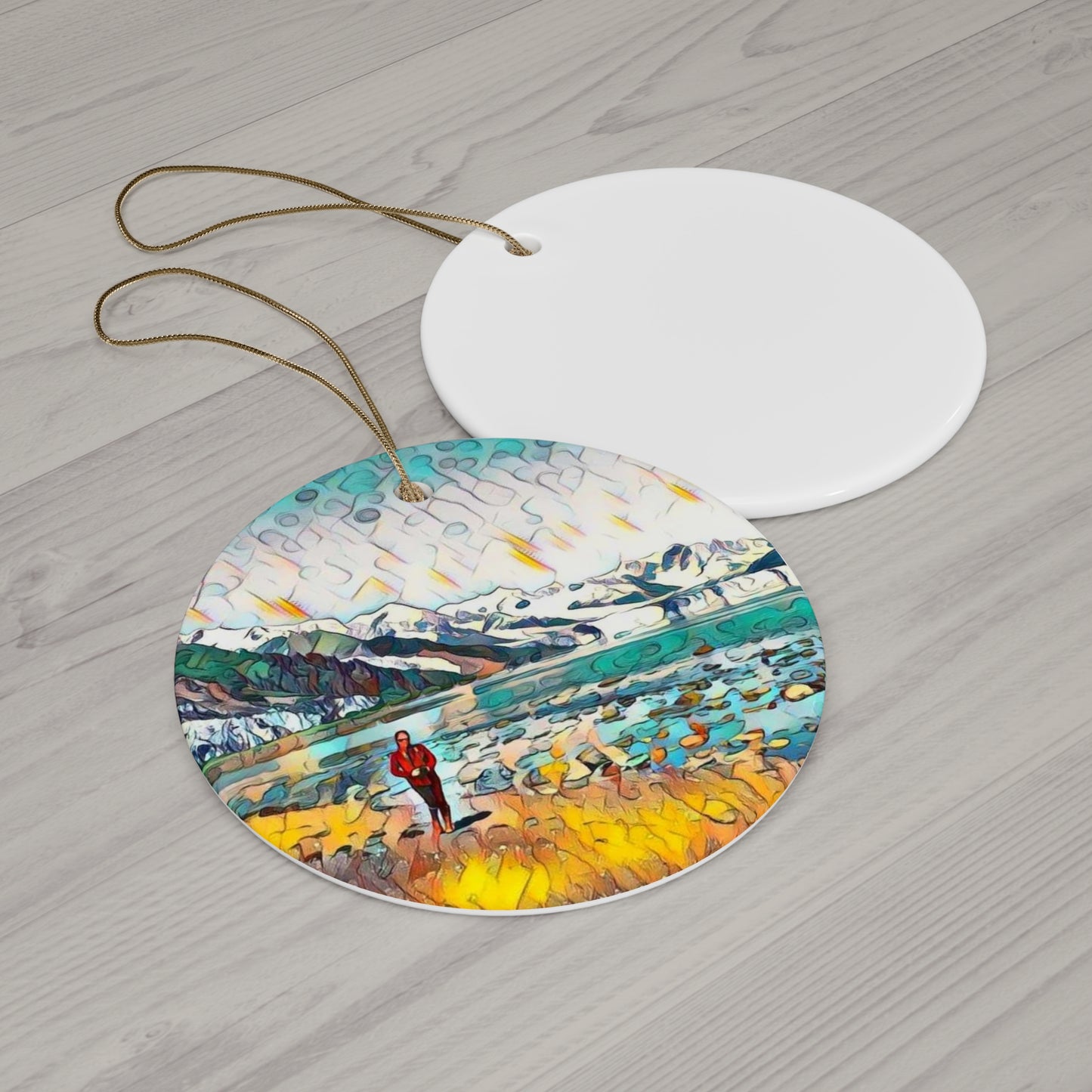 Glacier Beach Walk Ceramic Ornament, 4 Shapes