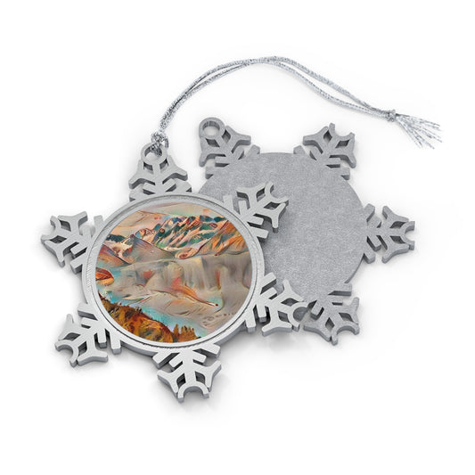 Pewter Snowflake Ornament — Mountain Glacier Holiday Decoration