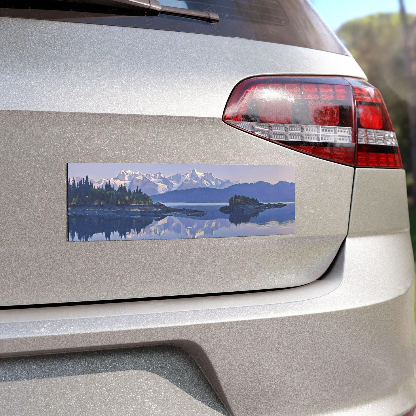 Car Magnet Scenic Mountain Lake Car Magnet — Panorama Vehicle Décor
