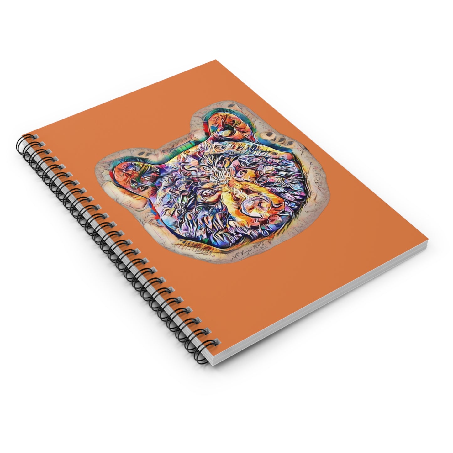 Bear Art Spiral Notebook — Colorful Wildlife Bear Journal (Ruled, 118 pages)