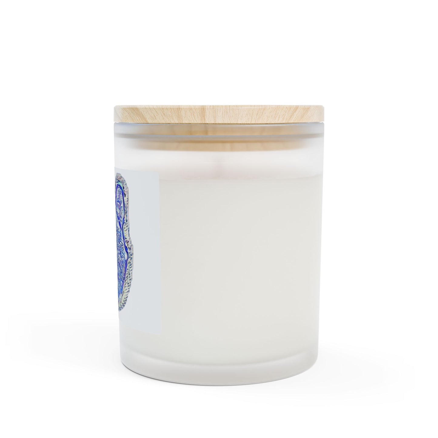 Spirit Bear Frosted Glass Scented 11oz Candle — Boho Rustic Abstract Wildlife Art