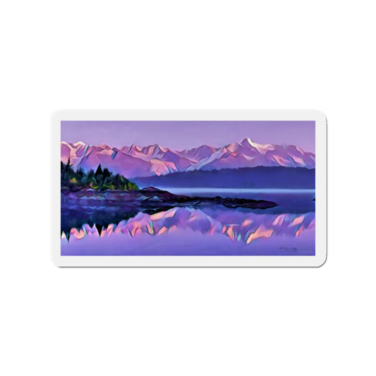 Magnet — Purple Alpenglow Mountain Glacier Reflection Abstract Landscape