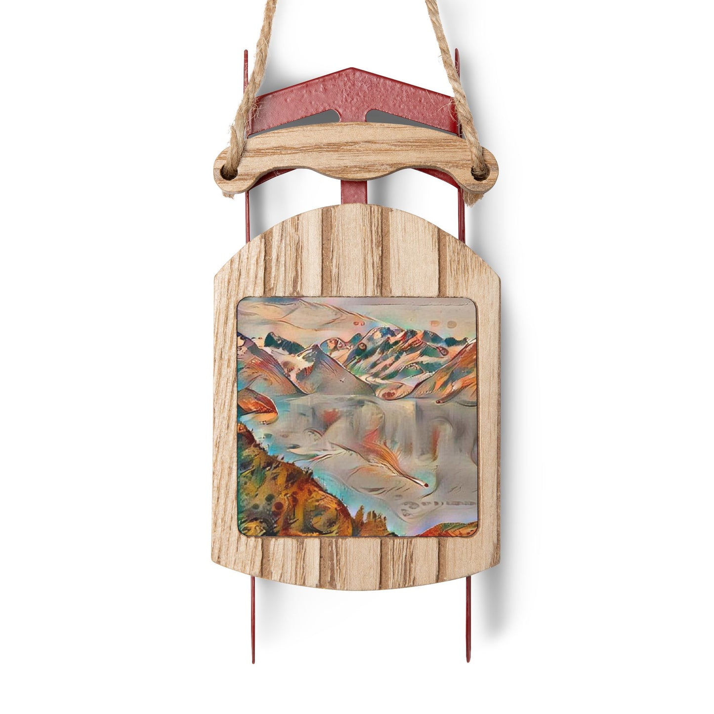 Mountain Glacier Scenery - Sled Ornaments