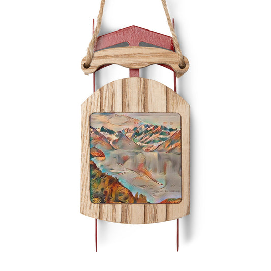Mountain Glacier Scenery - Sled Ornaments