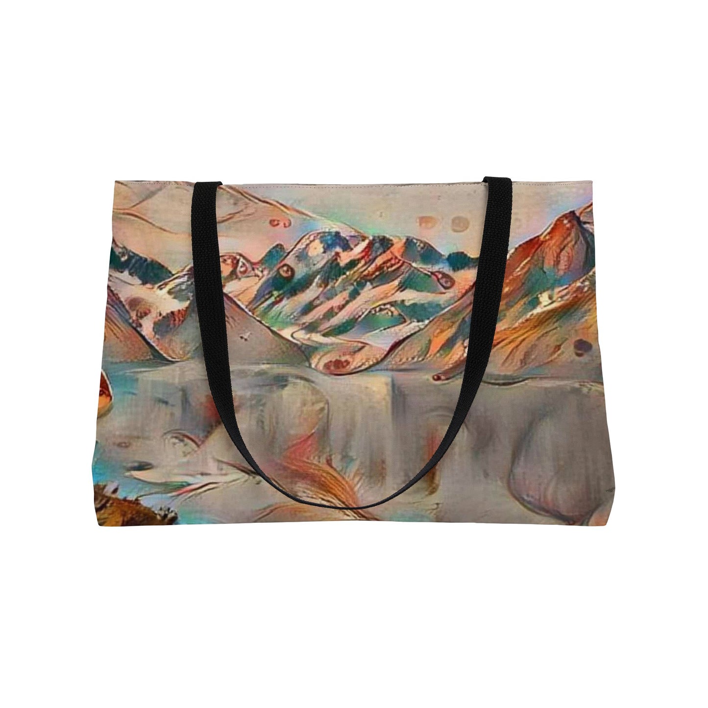 Mountain Glacier Reflection Print Travel Large Tote - Abstract Nature Art