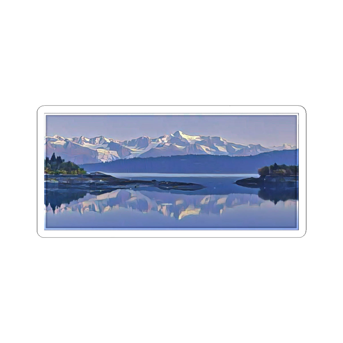 Sticker Mountain Glacier Reflection — Abstract Scenic Nature Landscape