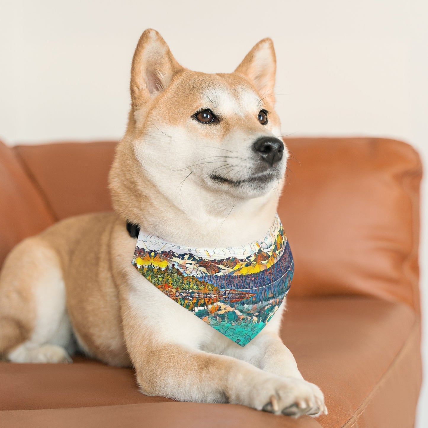 Pet Bandana Collar Autumn Oceans & Mtns