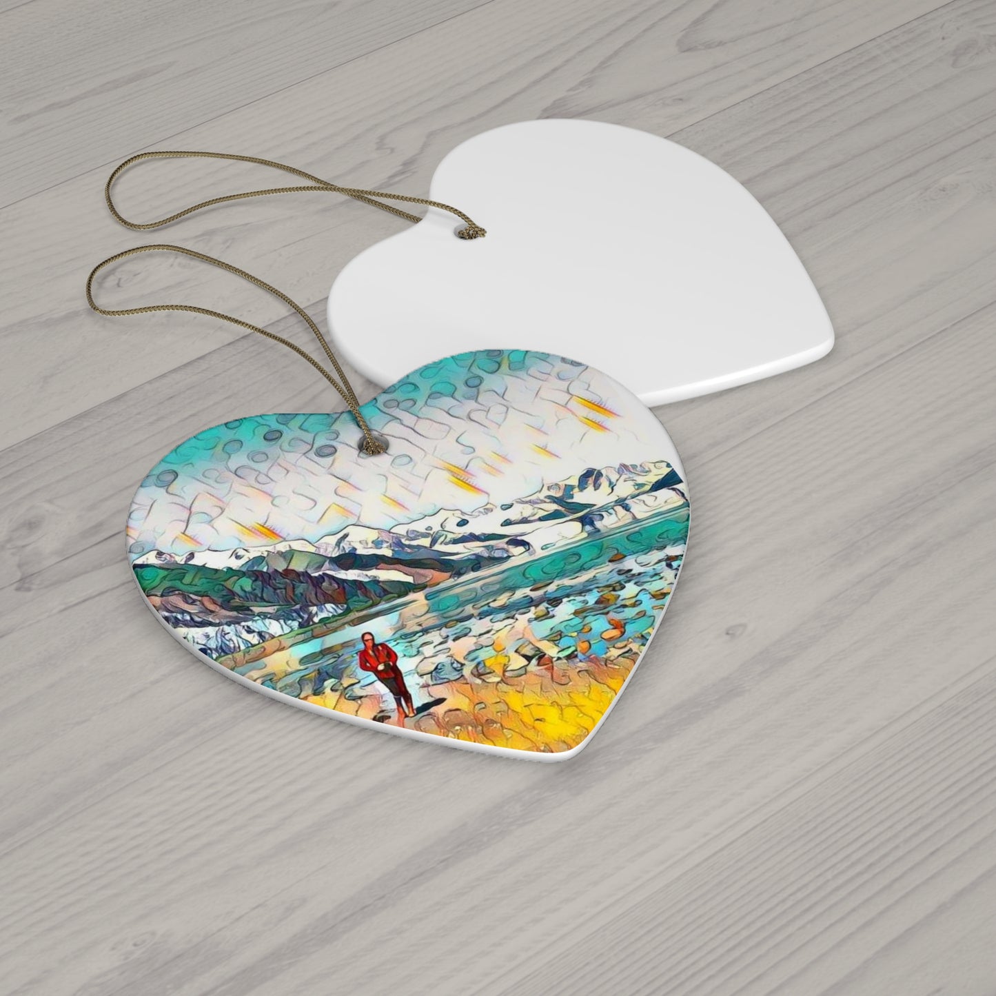 Glacier Beach Walk Ceramic Ornament, 4 Shapes