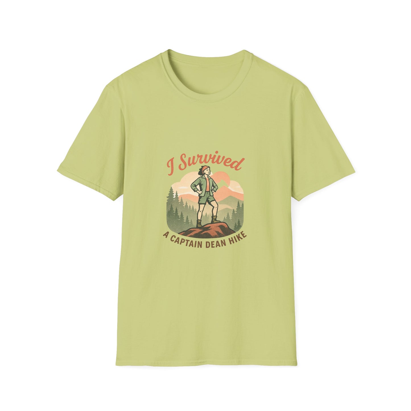 "I Survived A Captain Dean Hike" T-Shirt — Funny Hiking Tee for Outdoor Enthusiasts