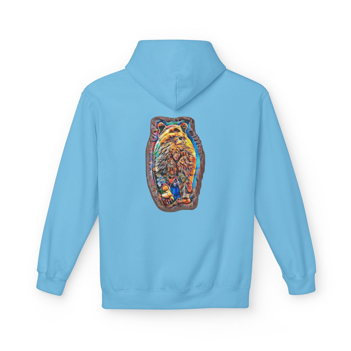 Colorful Abstract Bear Art, Medium Weight Fleece Hoodie