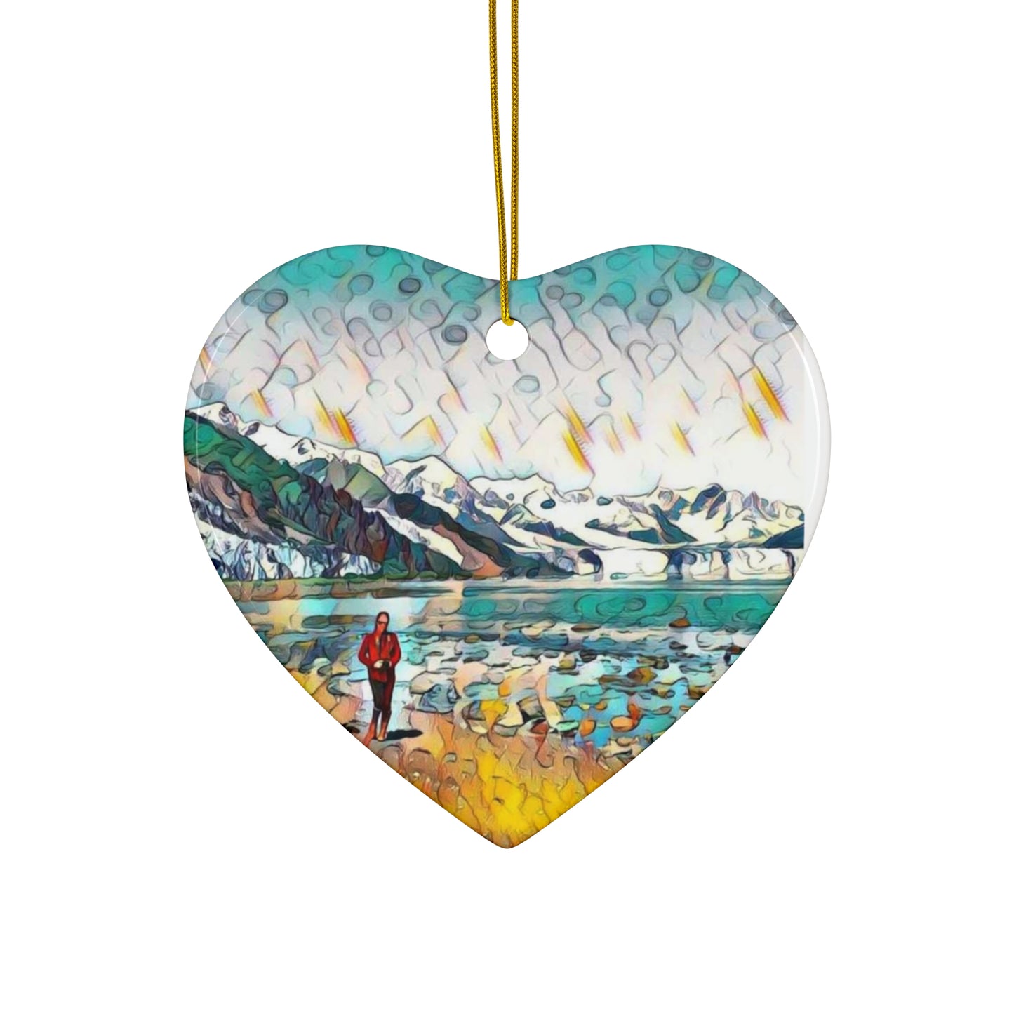 Glacier Beach Walk Ceramic Ornament, 4 Shapes