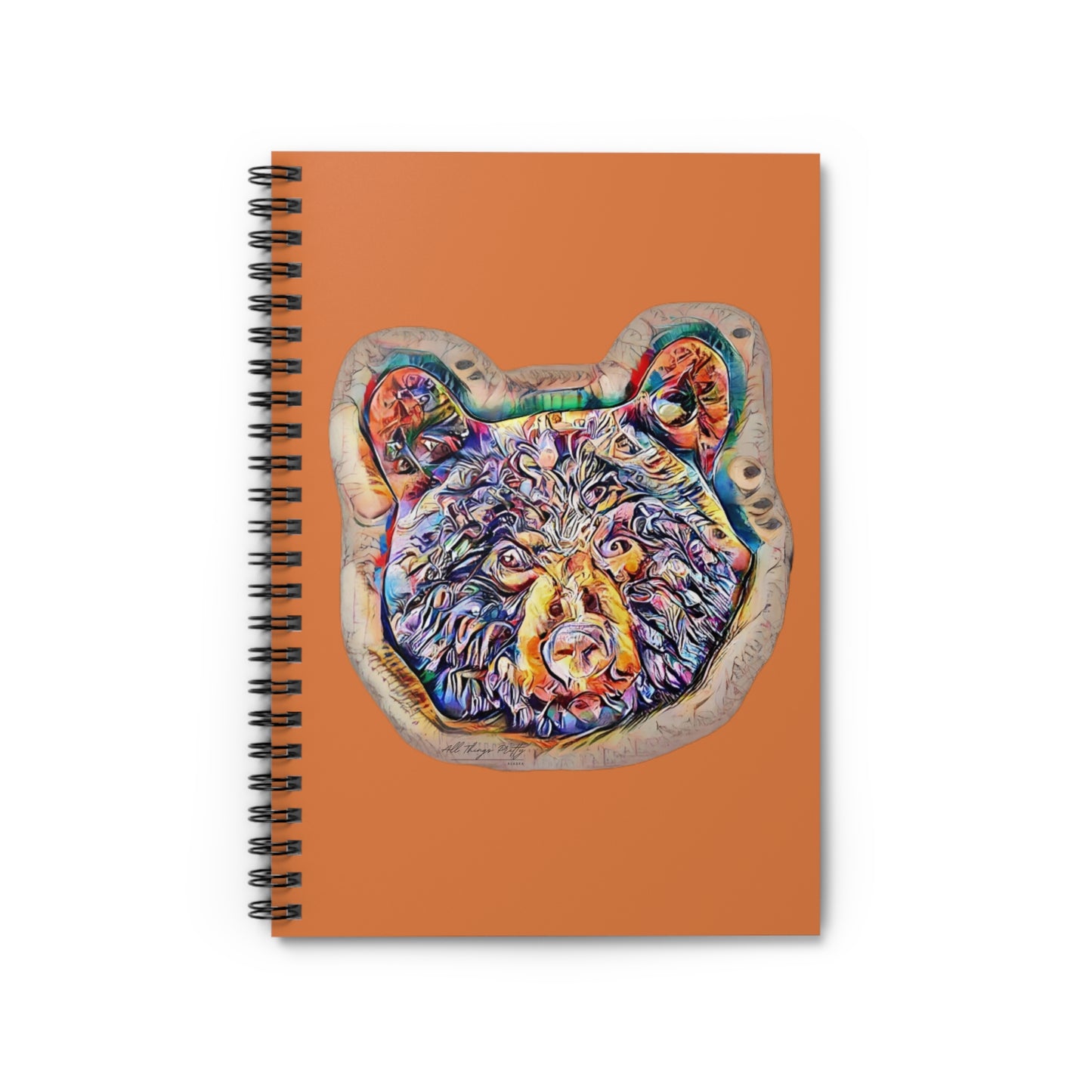 Bear Art Spiral Notebook — Colorful Wildlife Bear Journal (Ruled, 118 pages)