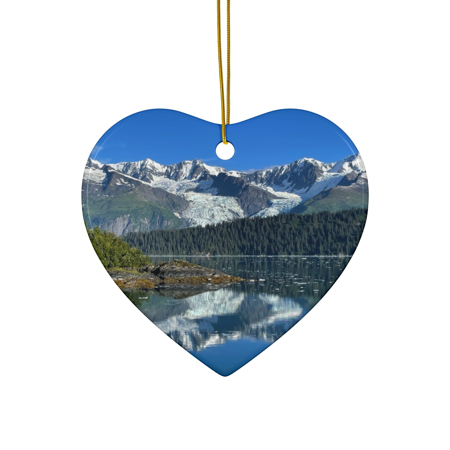 Mountain Ocean Alaska Ceramic Ornament