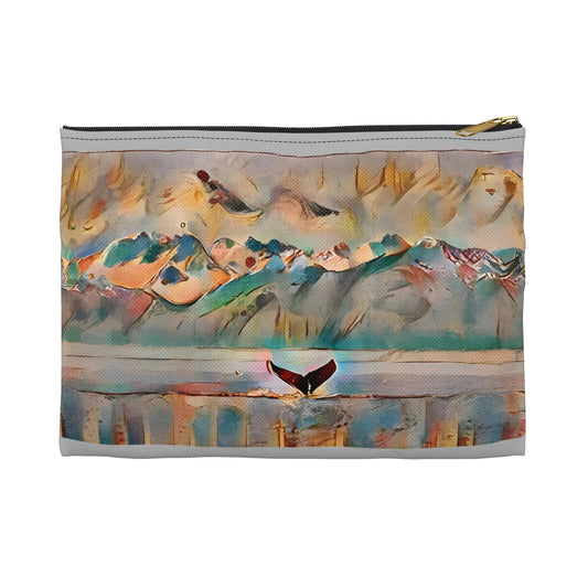 Whimsical Whale Tail Abstract Accessory Pouch Bag