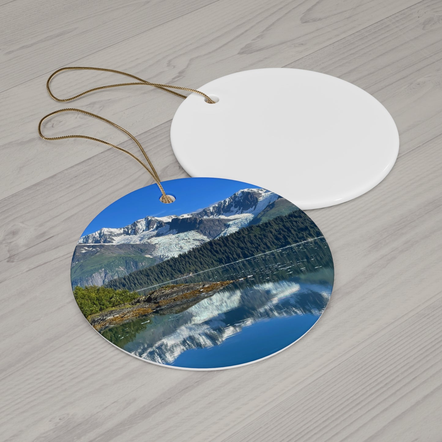 Mountain Ocean Alaska Ceramic Ornament