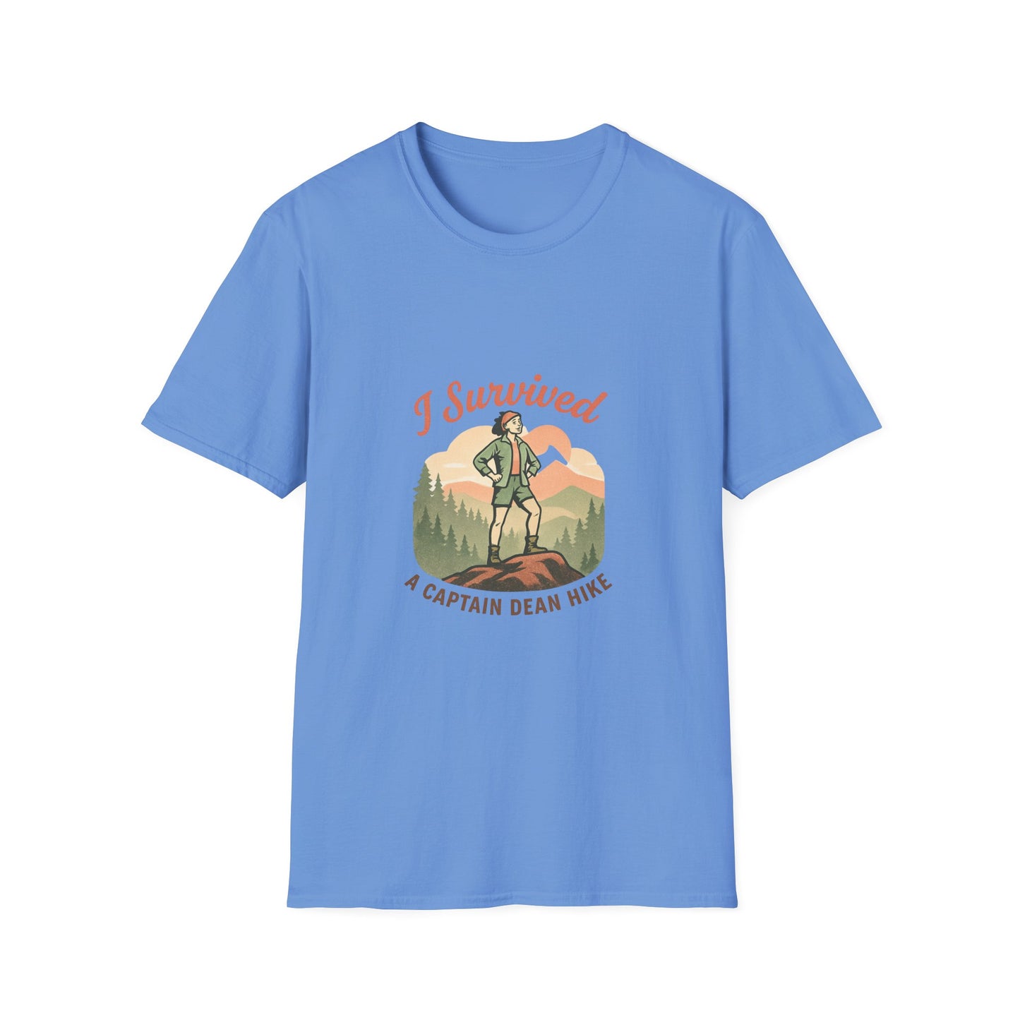"I Survived A Captain Dean Hike" T-Shirt — Funny Hiking Tee for Outdoor Enthusiasts