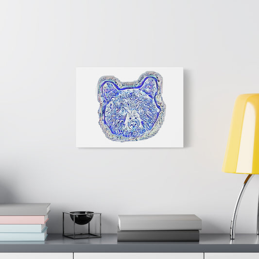 Blue Spirit Bear Canvas Wall Art — Abstract Watercolor Rustic design
