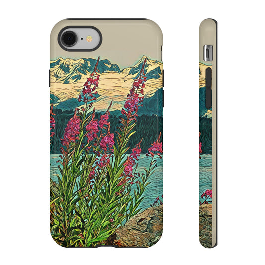 Fireweed Mountain iPhone Samsung Google Case — Glacier Alpine Wildflower Protective Cover