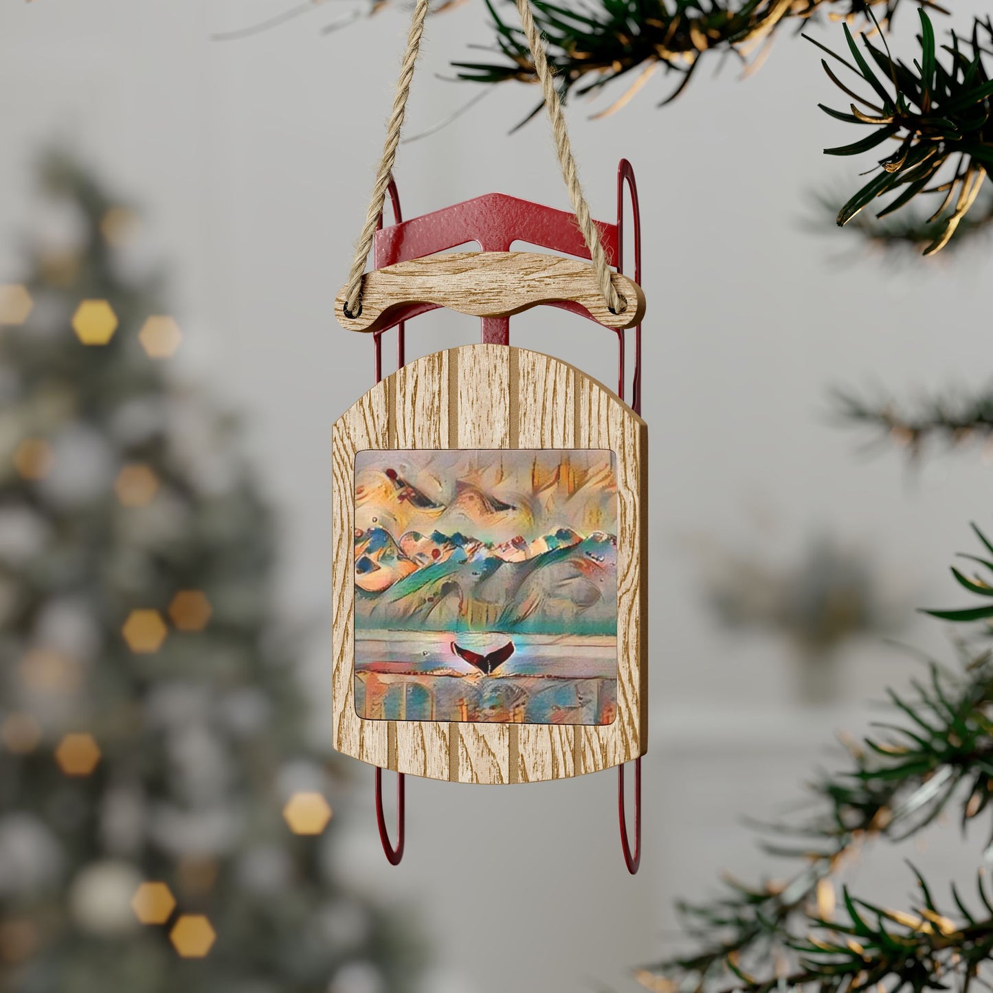 Whimsical Whale Tail - Sled Ornaments