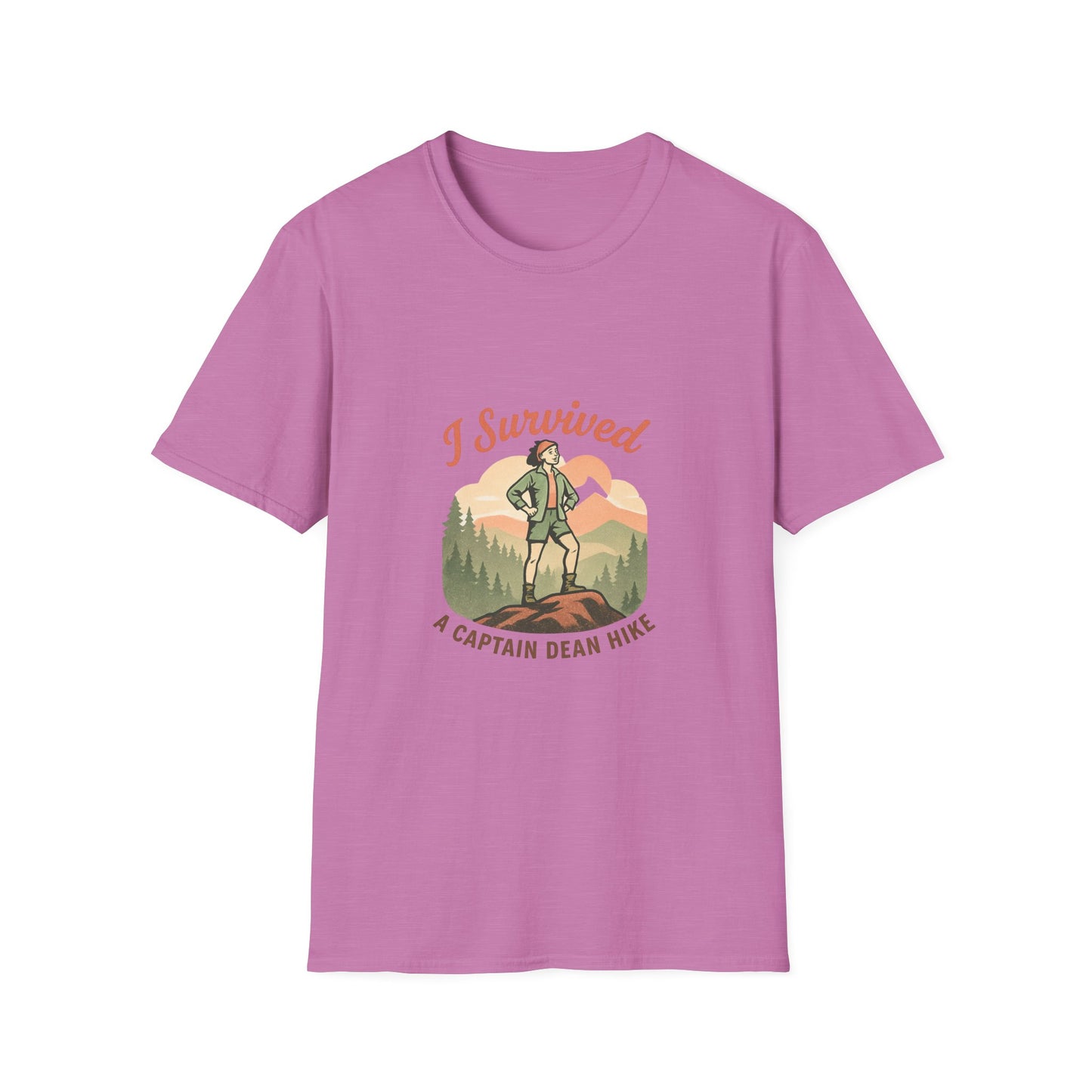 "I Survived A Captain Dean Hike" T-Shirt — Funny Hiking Tee for Outdoor Enthusiasts