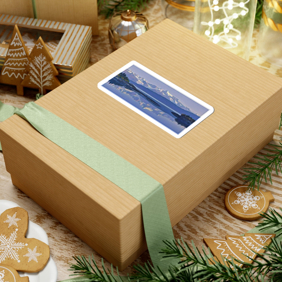 Sticker Mountain Glacier Reflection — Abstract Scenic Nature Landscape