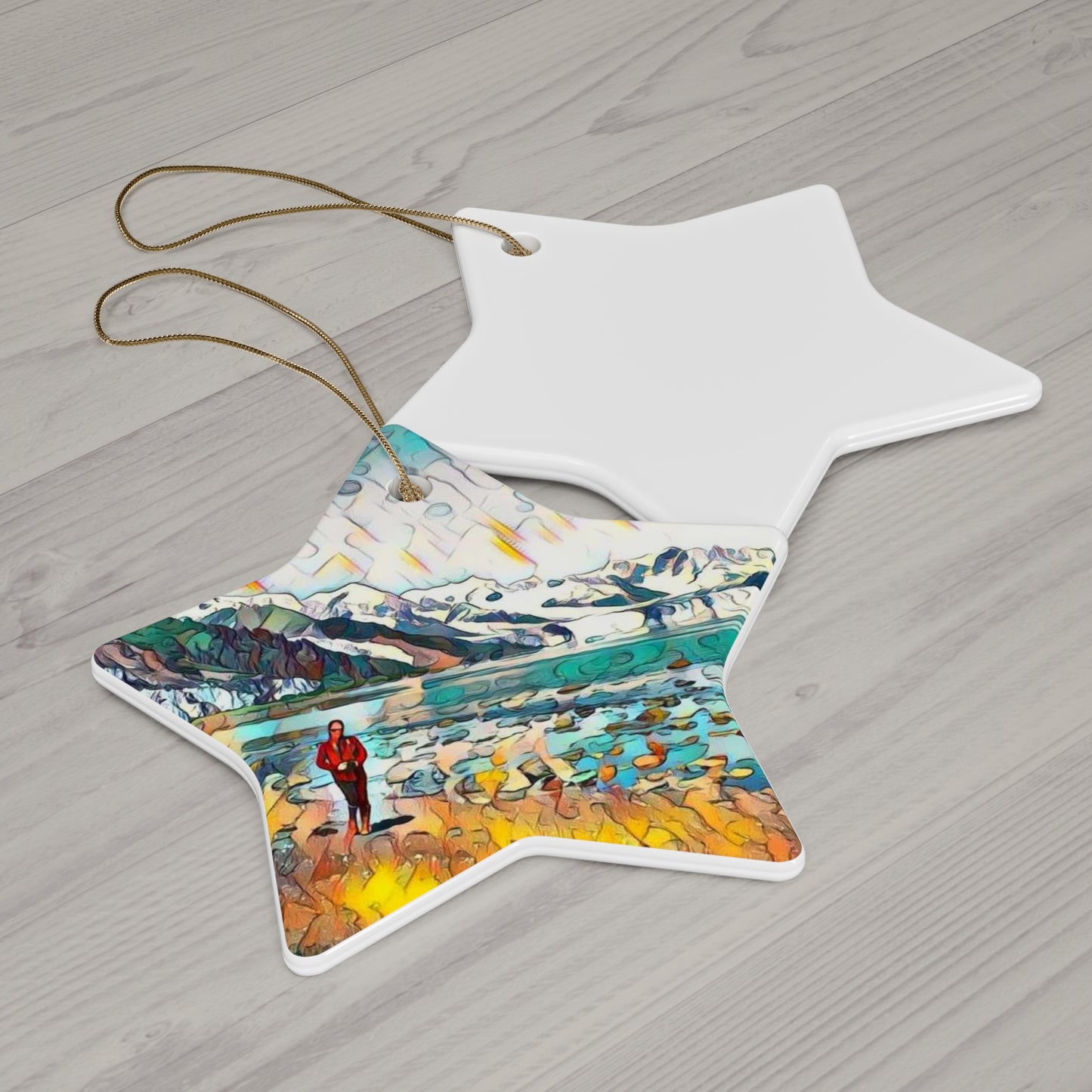 Glacier Beach Walk Ceramic Ornament, 4 Shapes