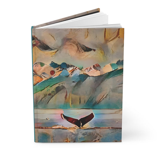 Whale Tail Wilderness Mountainscape Hardcover Journal — Nature Art 150pg Notebook