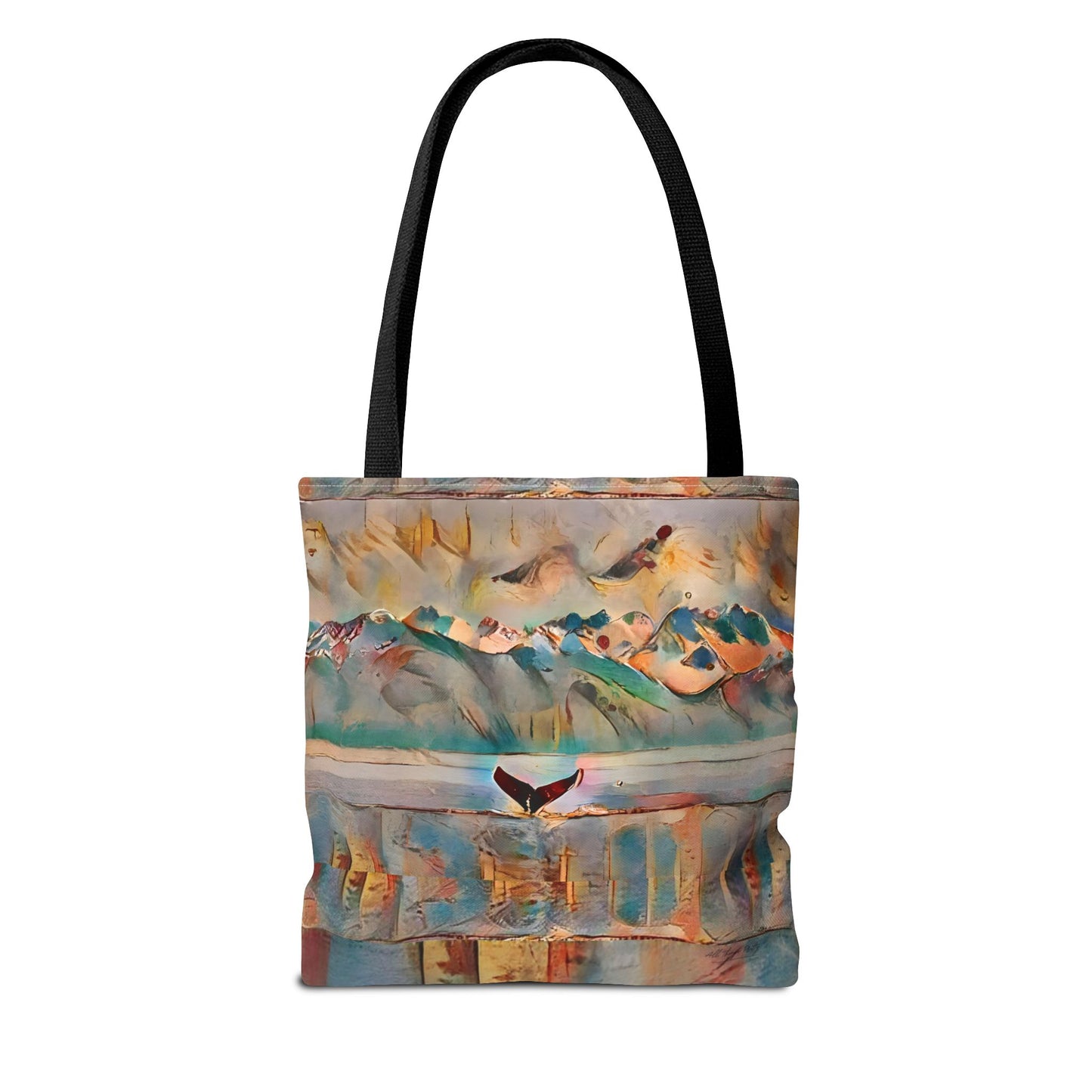 Whale Tail Abstract Rustic Boho Art Tote Medium