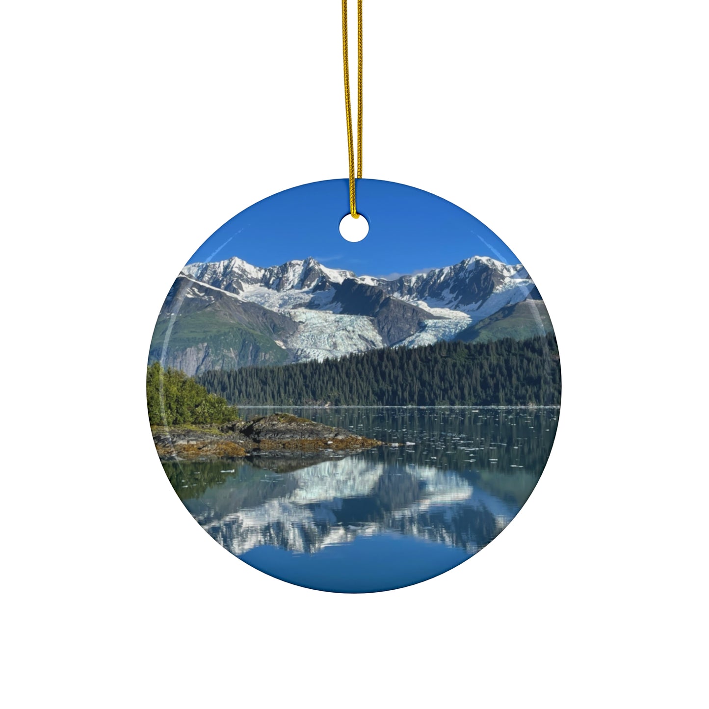 Mountain Ocean Alaska Ceramic Ornament