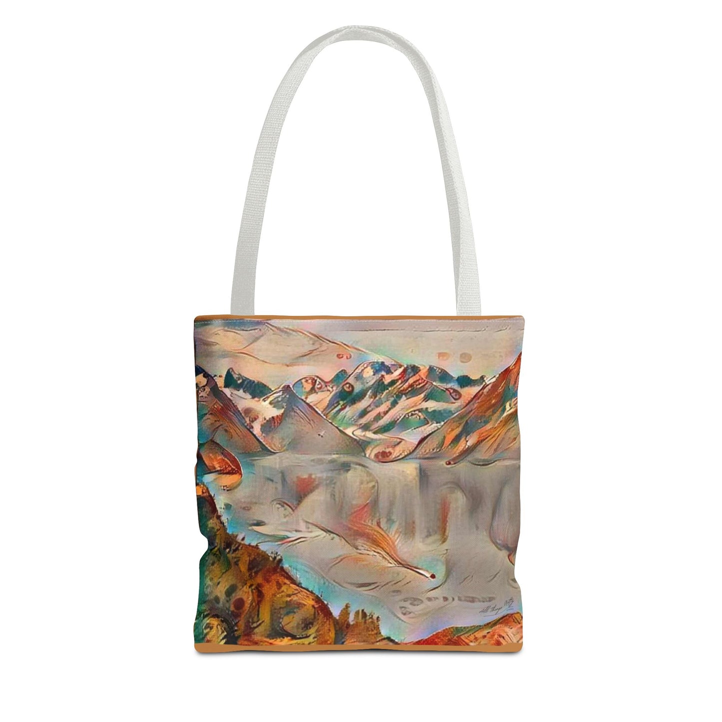 Mountain Glacier Abstract Boho Rustic Landscape Art Tote Bag
