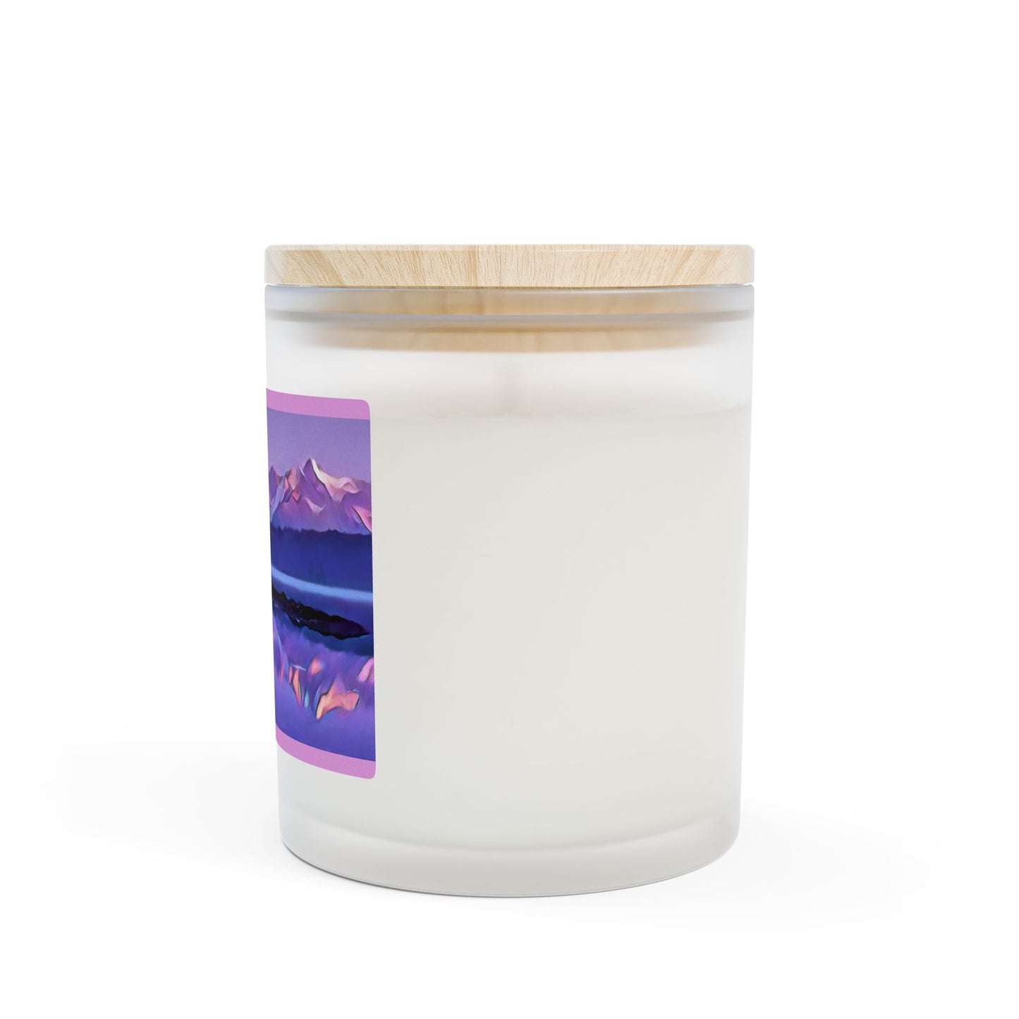11oz Frosted Glass Scented Candle - Lavender Mountain Glacier Ocean Abstract Watercolor Wilderness Landscape