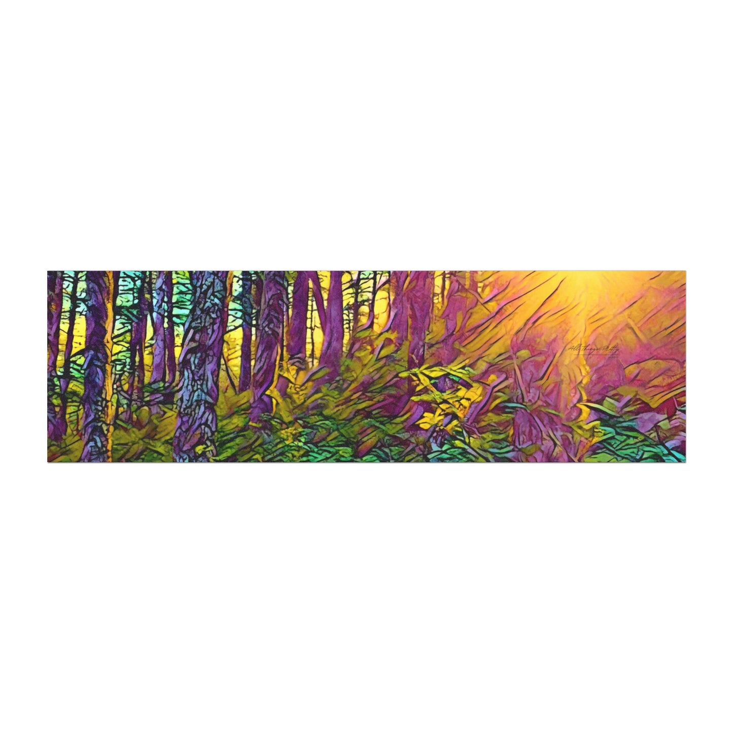 Car Magnet Sunlit Forest  — Vibrant Nature Scenic Car Decal