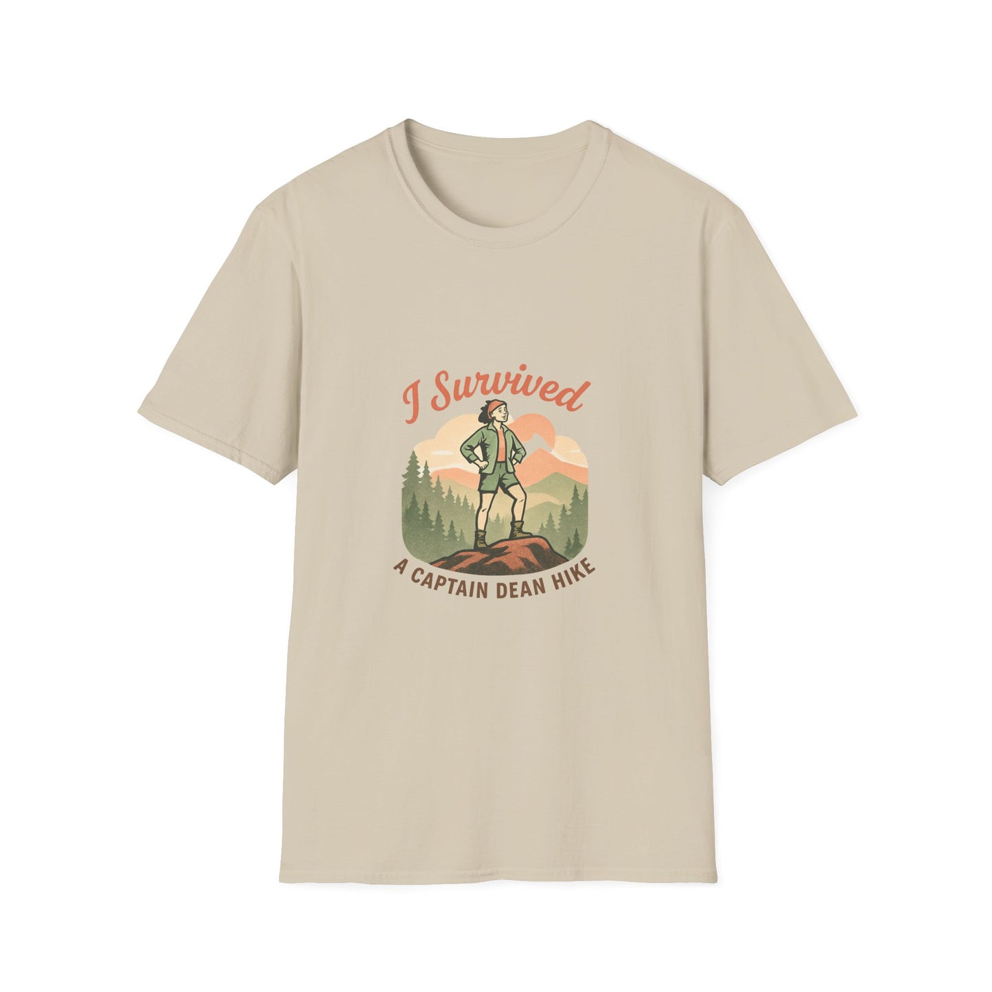 "I Survived A Captain Dean Hike" T-Shirt — Funny Hiking Tee for Outdoor Enthusiasts