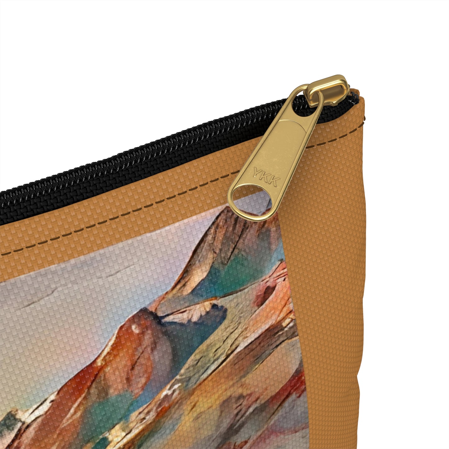 Mountain Glacier Scene Accessory Pouch — Colorful Scenic Zip Pocket